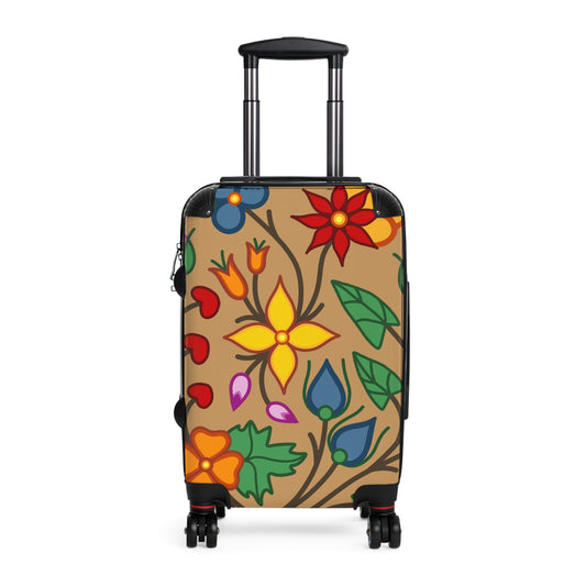 Woodland Ojibwe Floral Suitcase - Beige