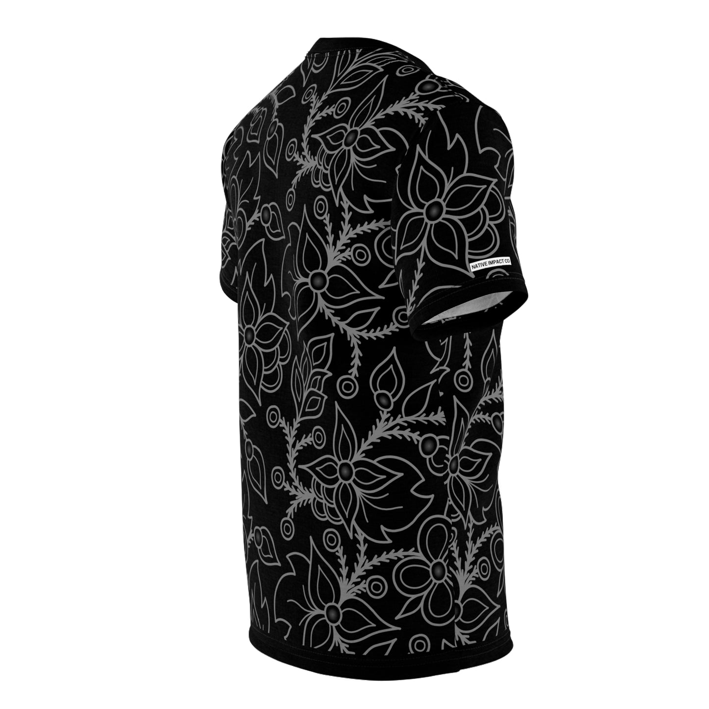 Woodland Floral All-Over-Print Design - Unisex Tee - Black