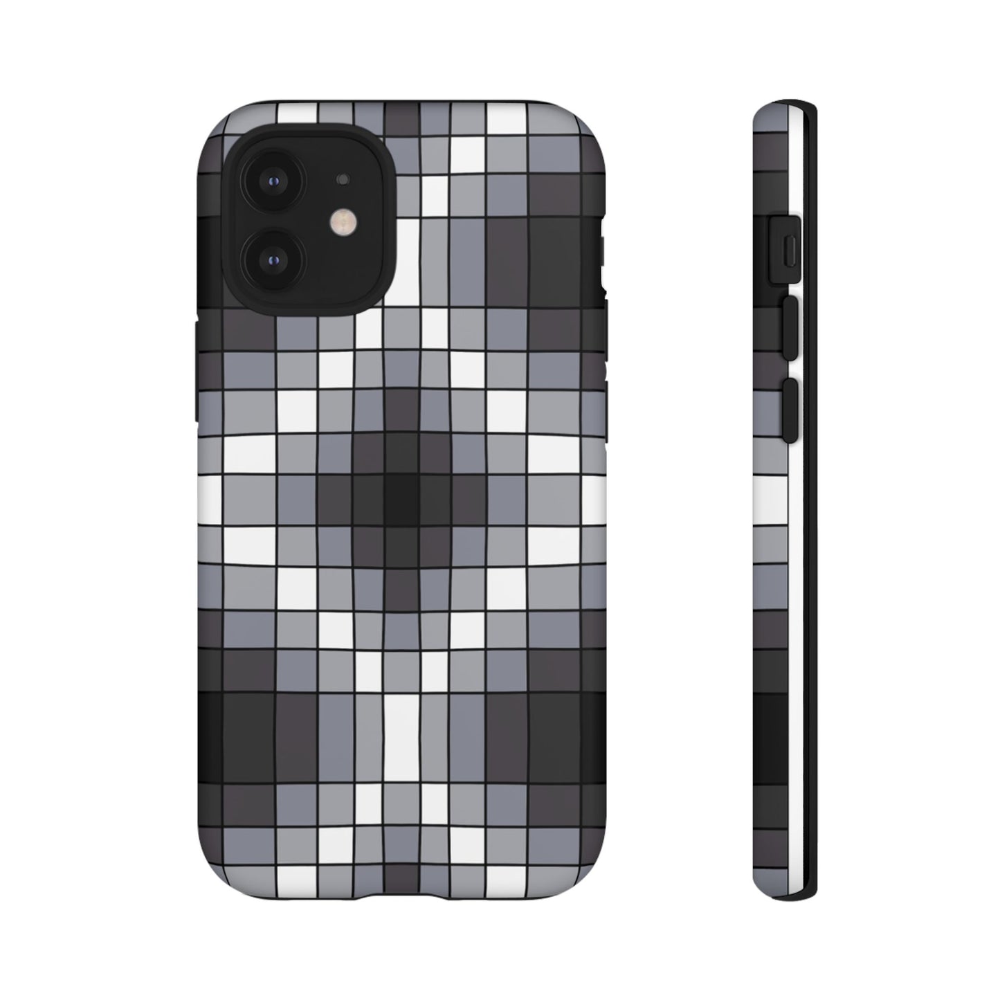 Geometric Faux Loom Beadwork - Tough Phone Cases - Black & Gray