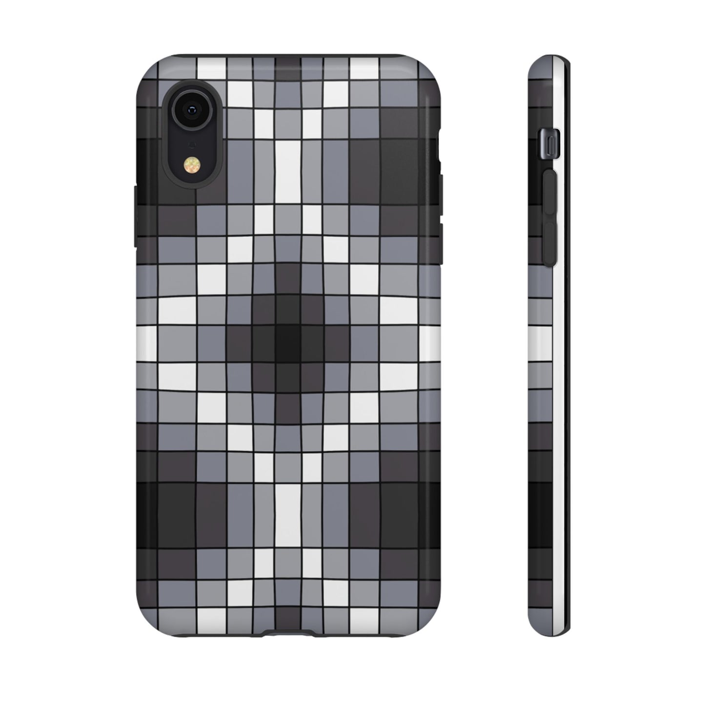 Geometric Faux Loom Beadwork - Tough Phone Cases - Black & Gray