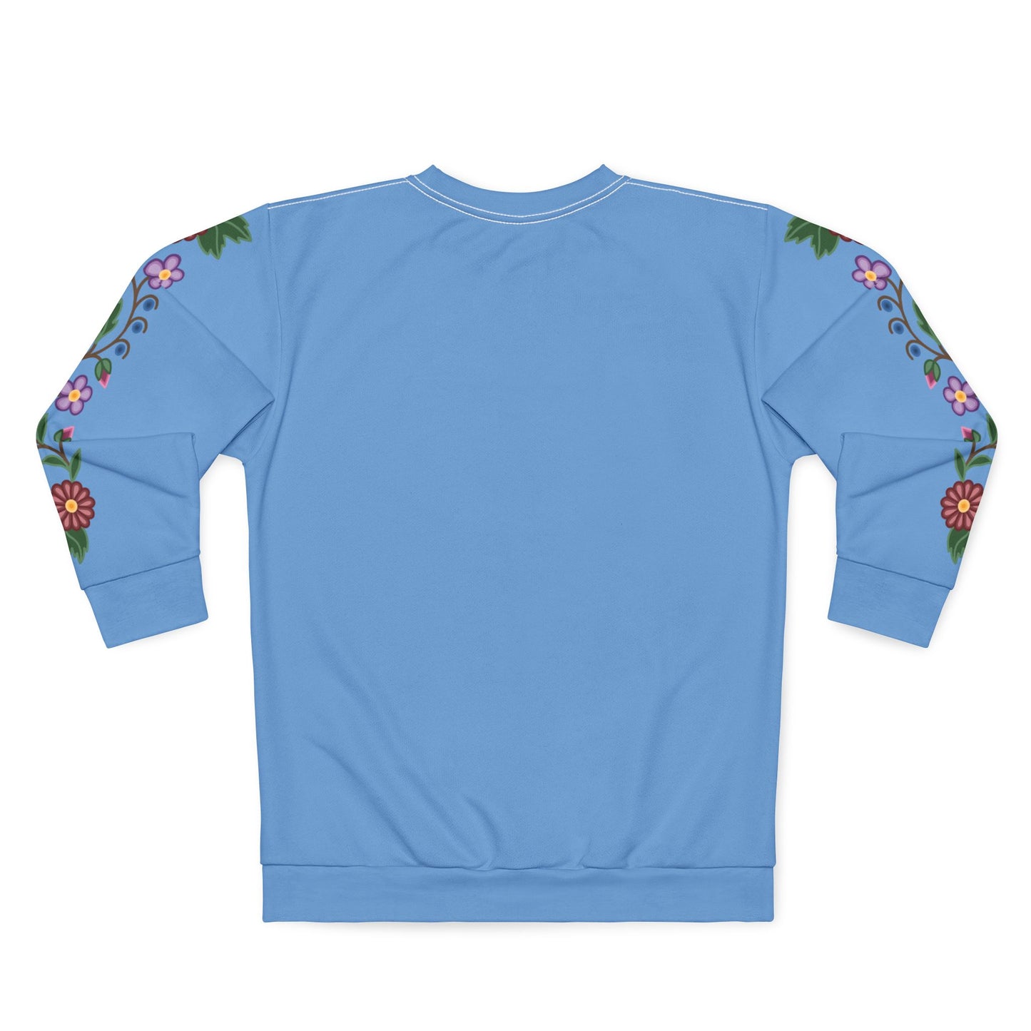 Woodland Ojibwe Floral  Sleeve Design - Unisex Sweatshirt - Sky Blue