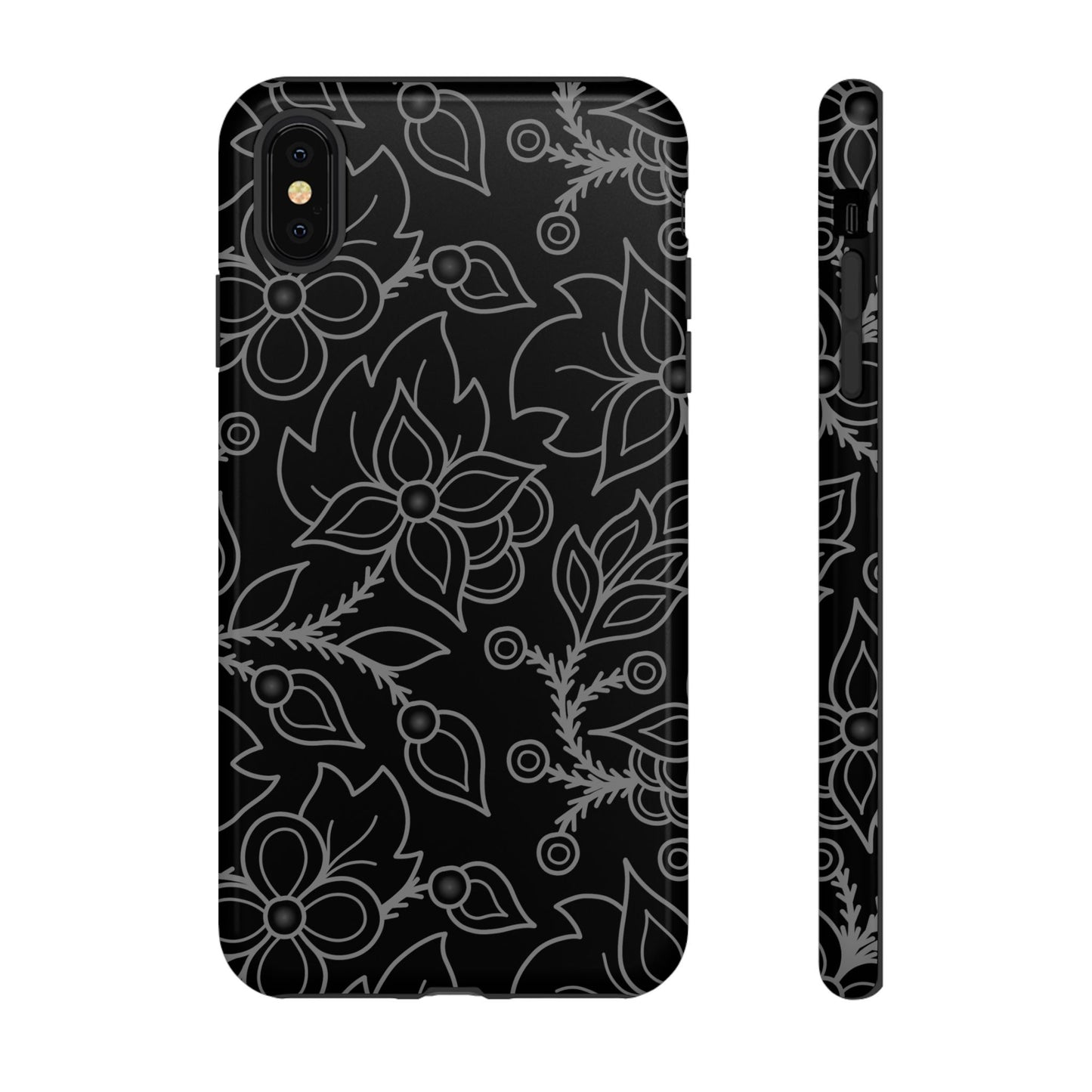 Woodland Ojibwe Floral All-Over-Print Design - Tough Phone Cases - White