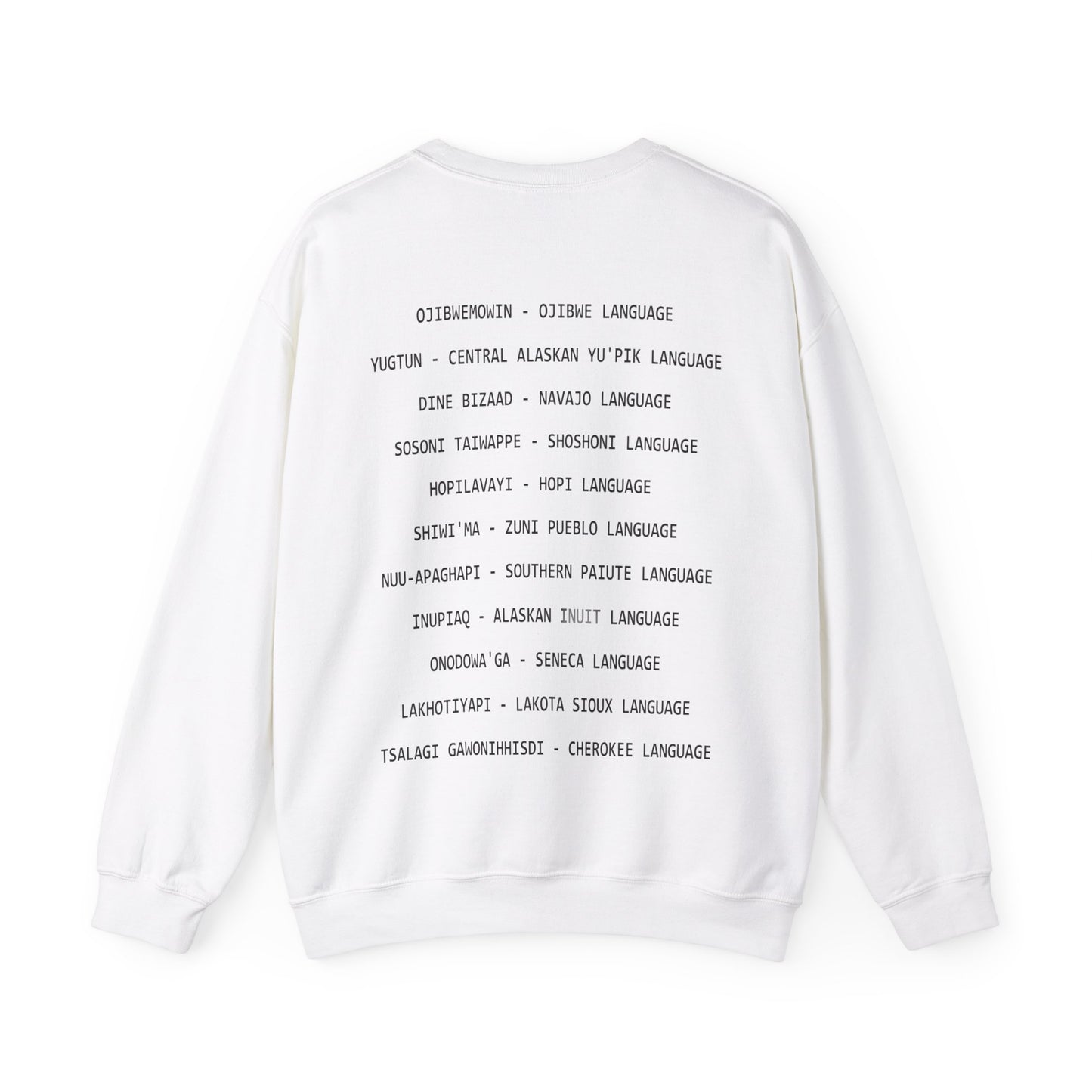 Revitalize Indigenous Languages Text Design - Unisex Gildan Heavy Blend™ Crewneck Sweatshirt