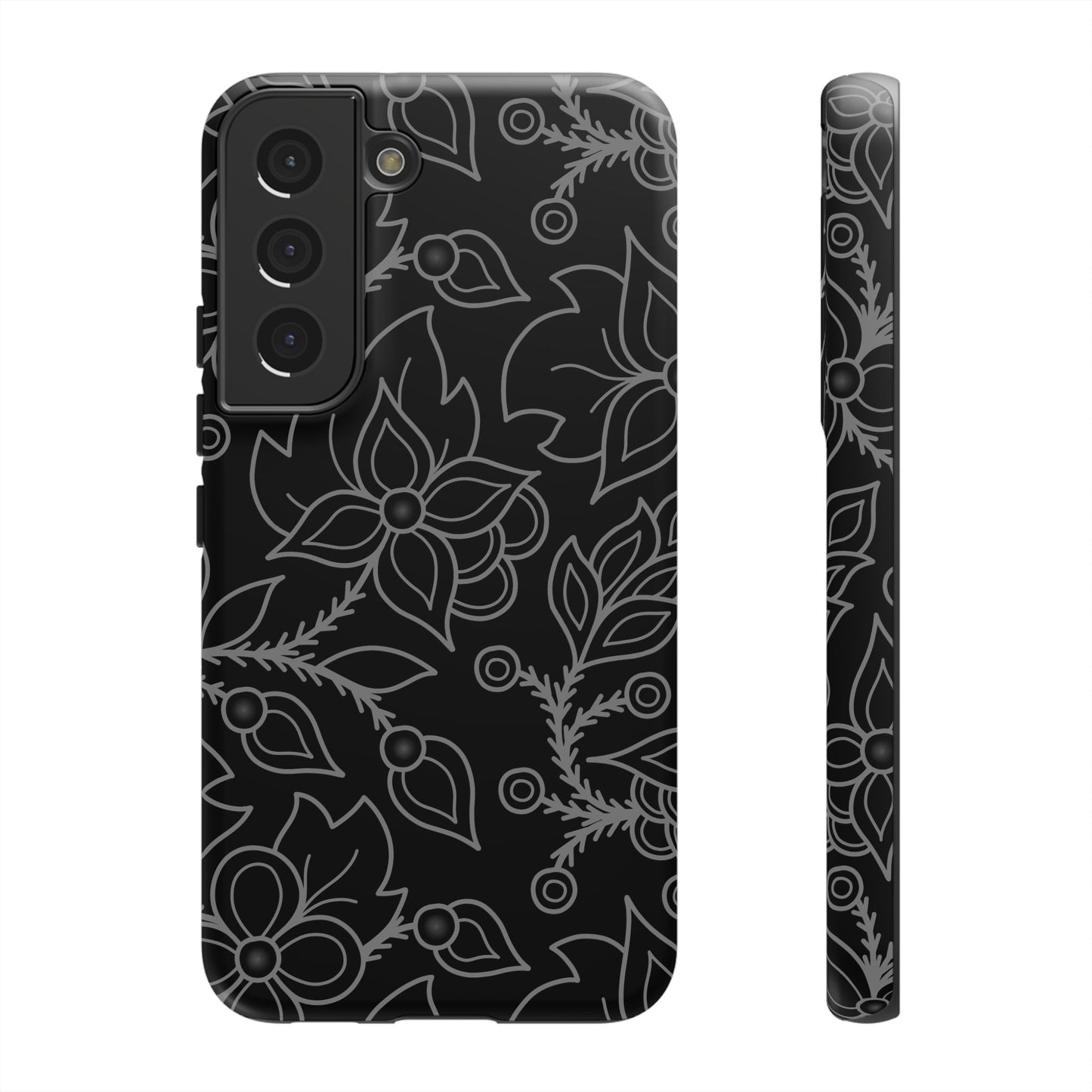 Woodland Ojibwe Floral All-Over-Print Design - Tough Phone Cases - White