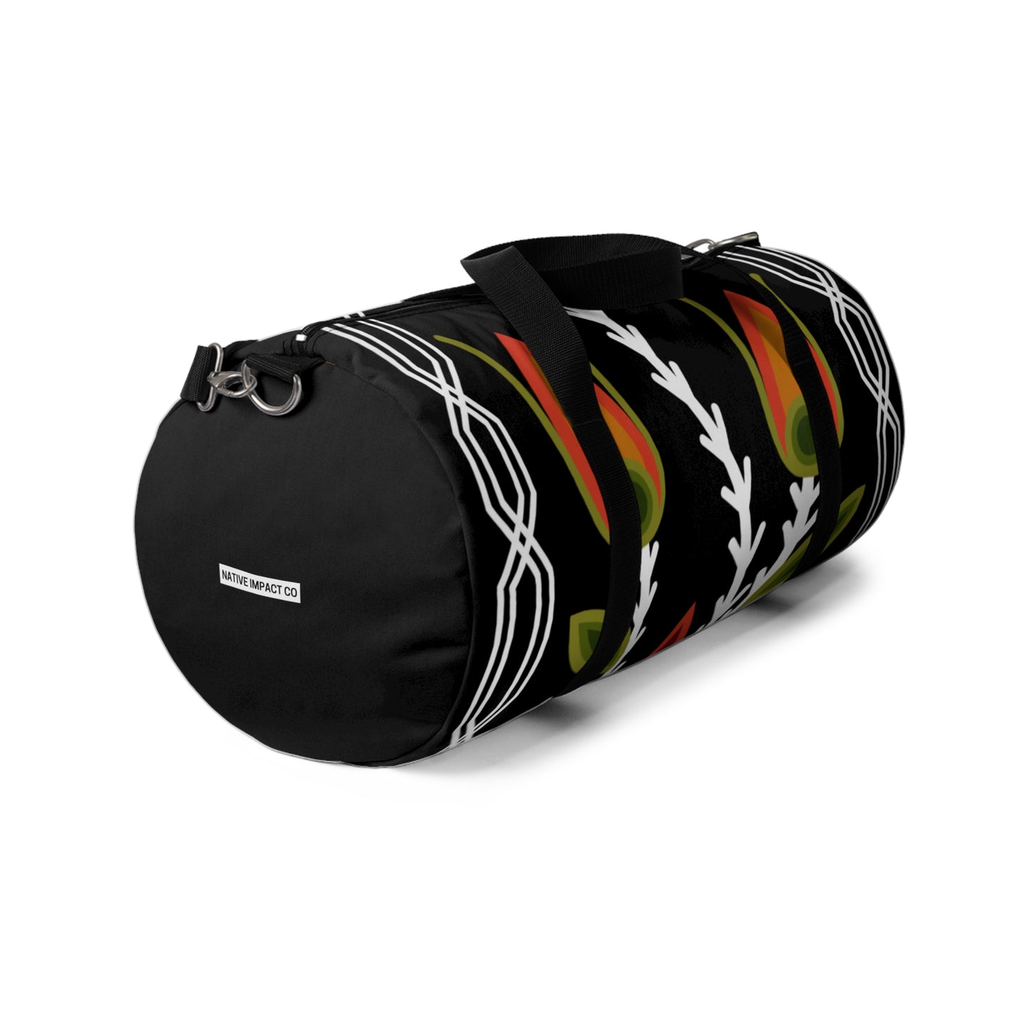 Ojibwe Floral & Otter Track Border Duffel Bag - Two Sizes