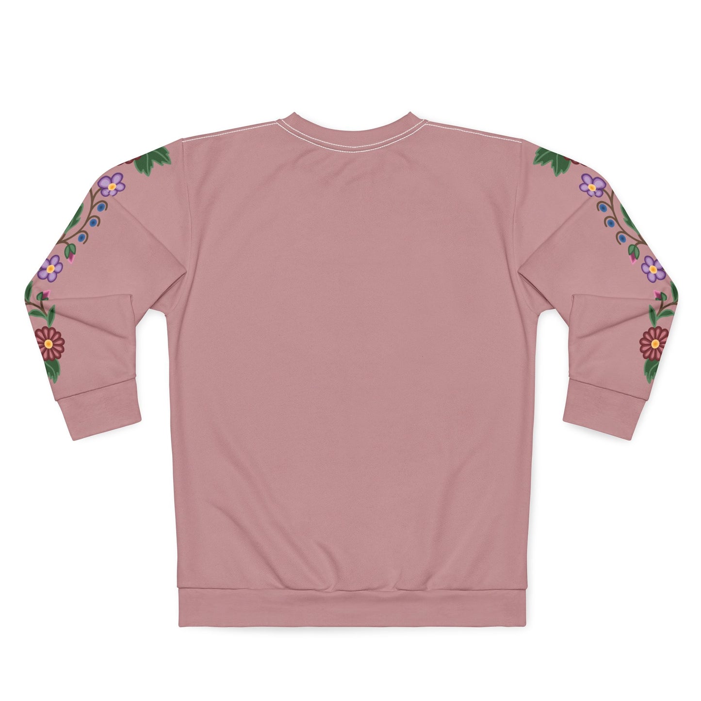 Woodland Ojibwe Floral  Sleeve Design - Unisex Sweatshirt - Dusty Rose