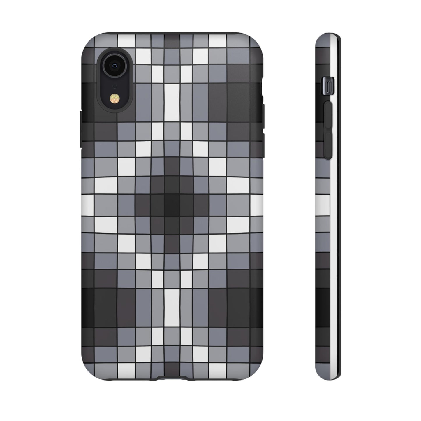 Geometric Faux Loom Beadwork - Tough Phone Cases - Black & Gray