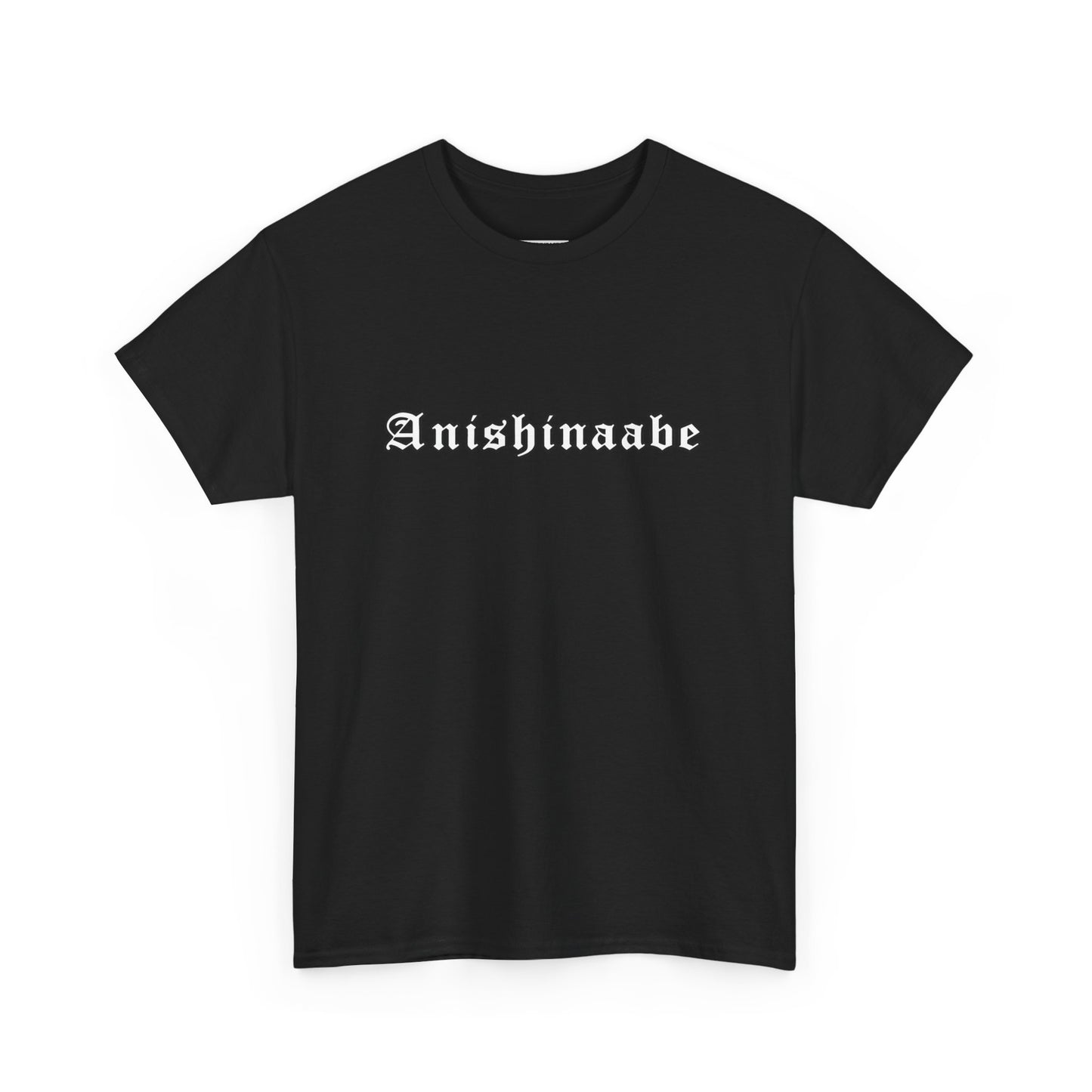 Anishinaabe Old English Text Design - Unisex Gildan Heavy Cotton Tee