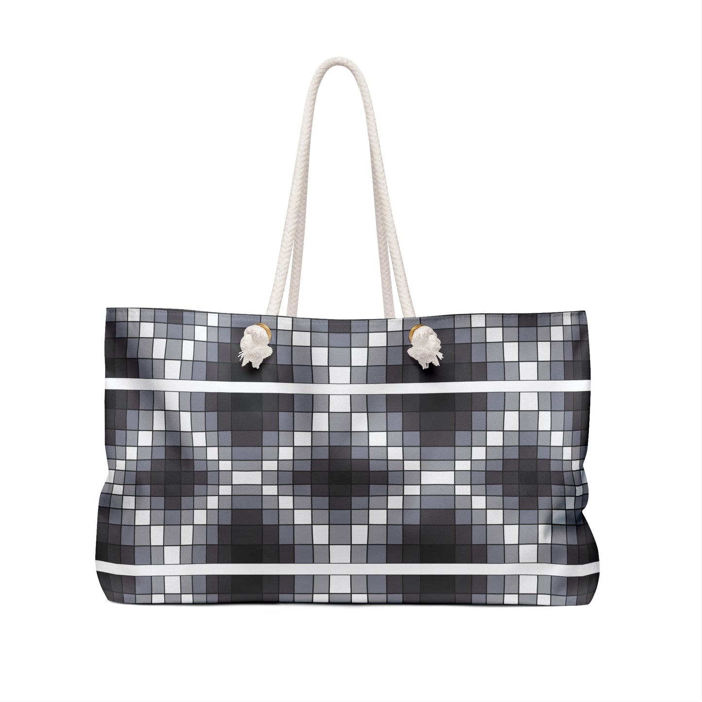 Geometric Design - Weekender Bag - Black & Gray