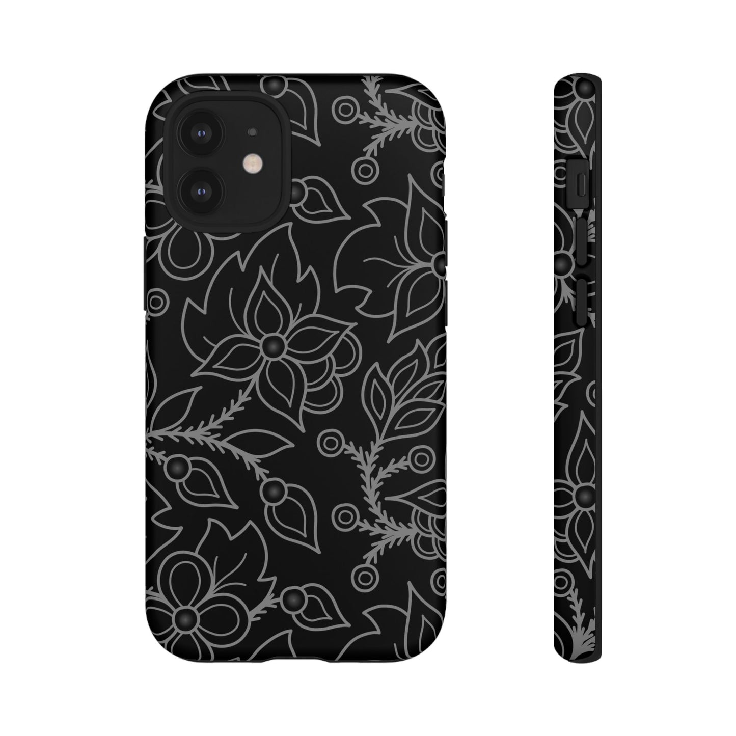 Woodland Ojibwe Floral All-Over-Print Design - Tough Phone Cases - White