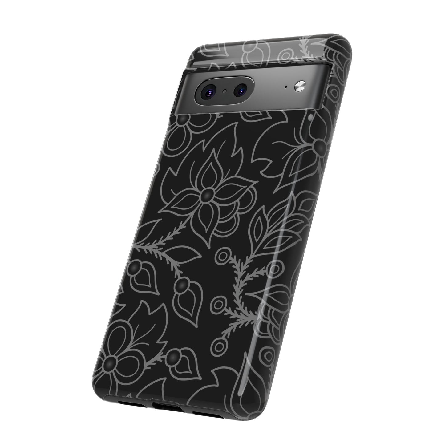 Woodland Ojibwe Floral All-Over-Print Design - Tough Phone Cases - White