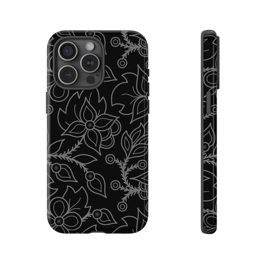 Woodland Ojibwe Floral All-Over-Print Design - Tough Phone Cases - White