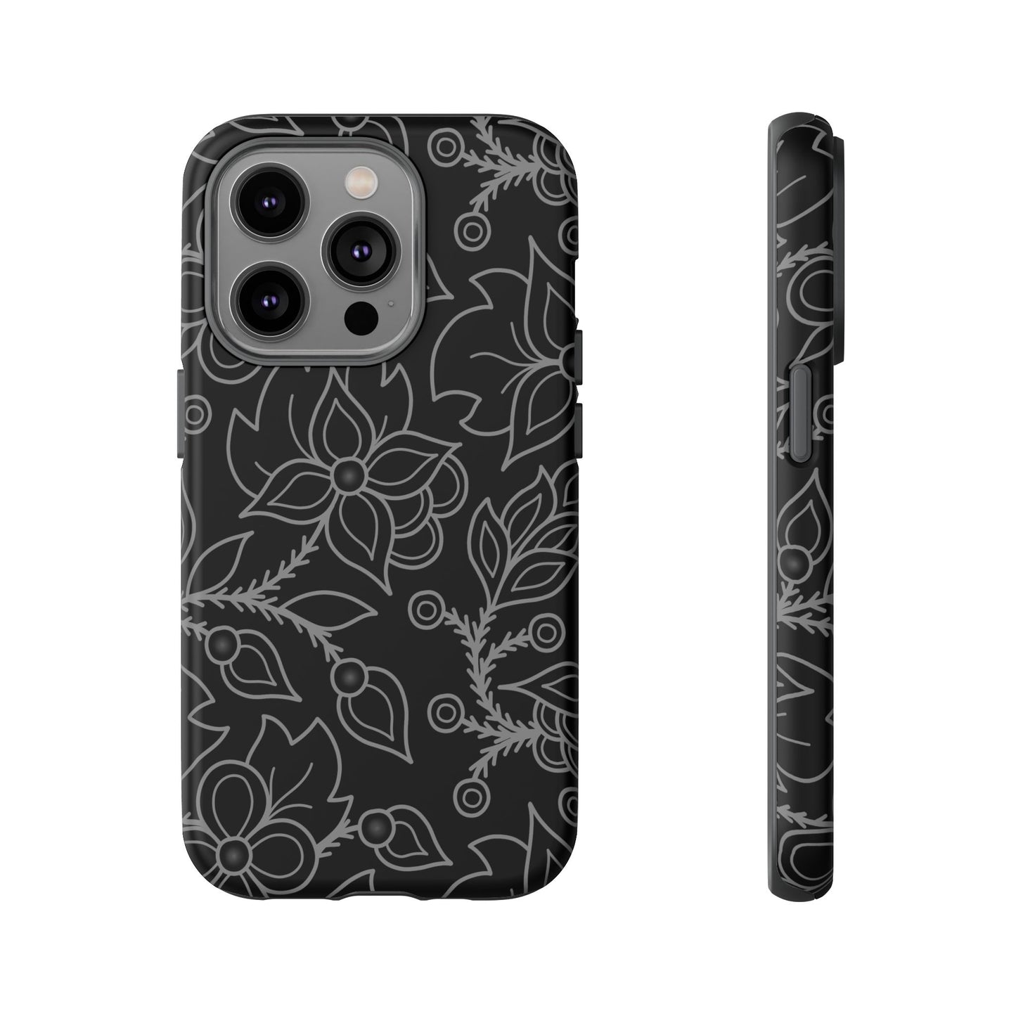 Woodland Ojibwe Floral All-Over-Print Design - Tough Phone Cases - White