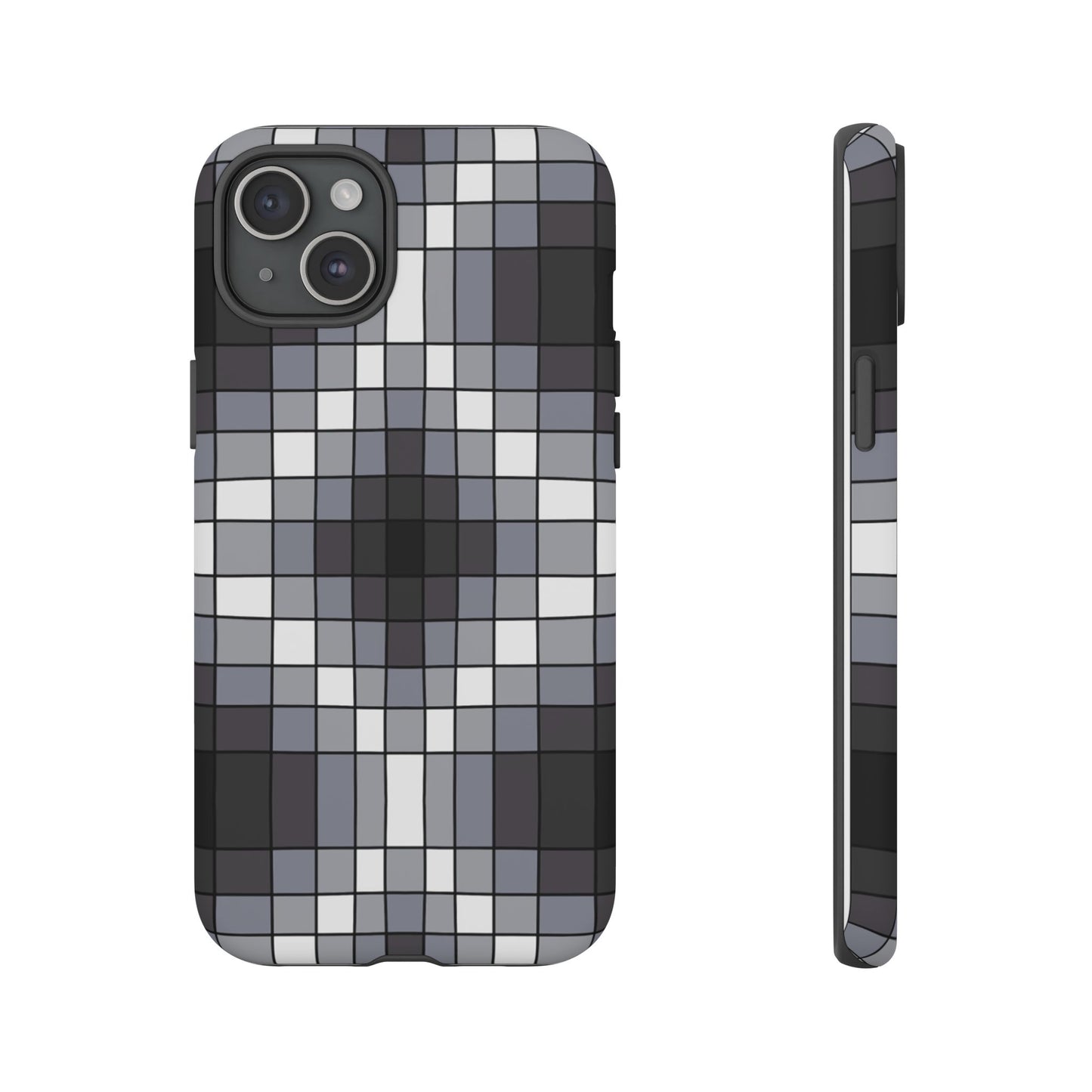 Geometric Faux Loom Beadwork - Tough Phone Cases - Black & Gray