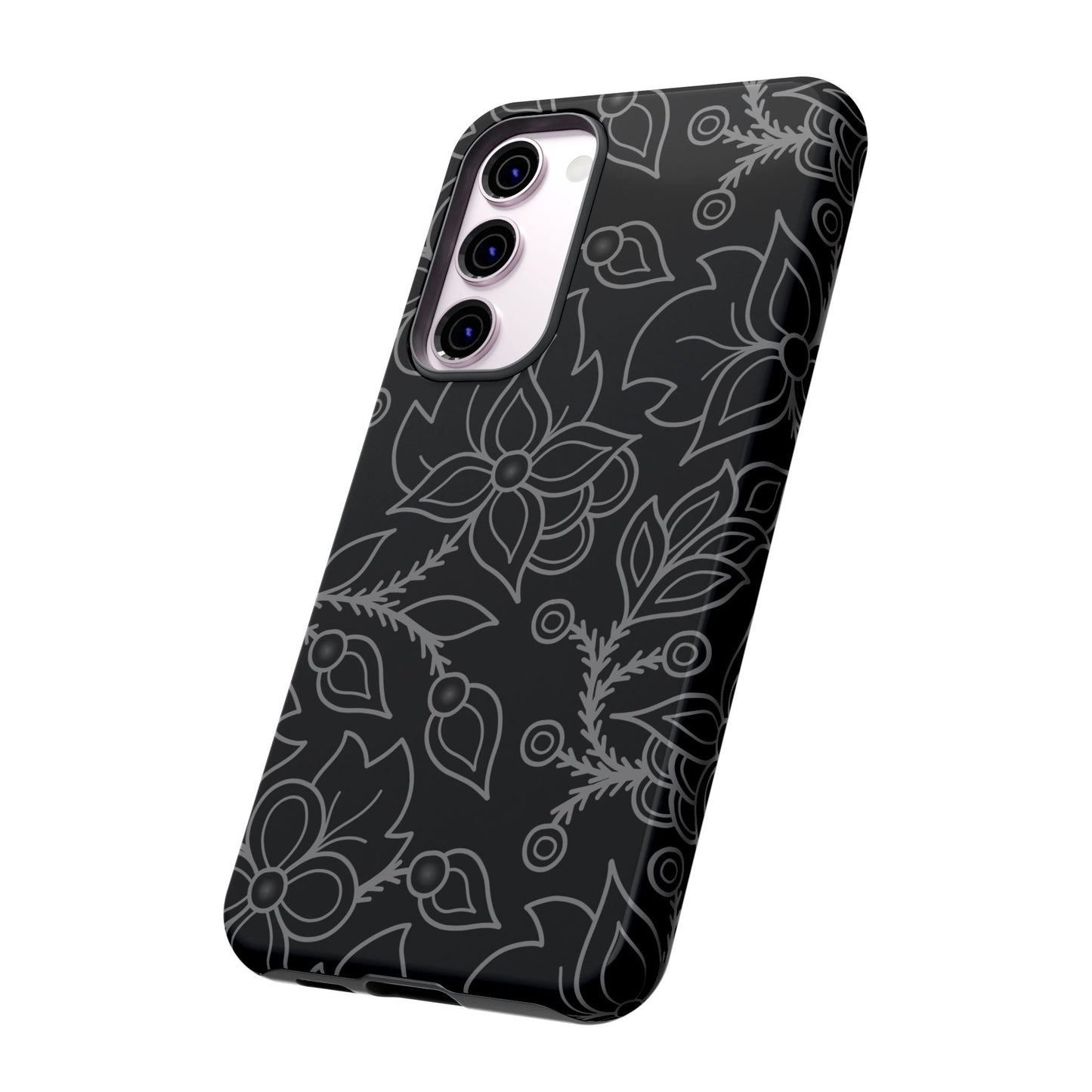 Woodland Ojibwe Floral All-Over-Print Design - Tough Phone Cases - White