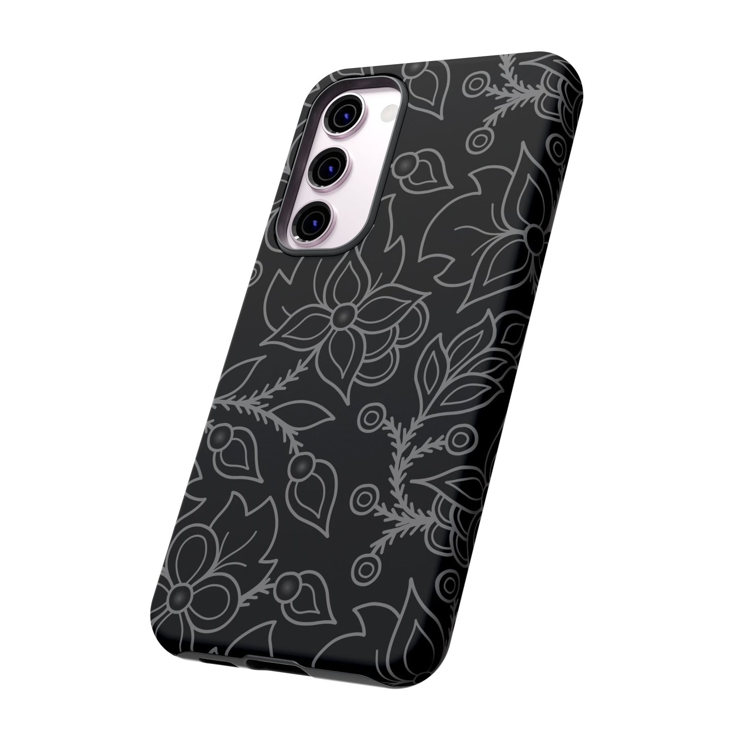 Woodland Ojibwe Floral All-Over-Print Design - Tough Phone Cases - White