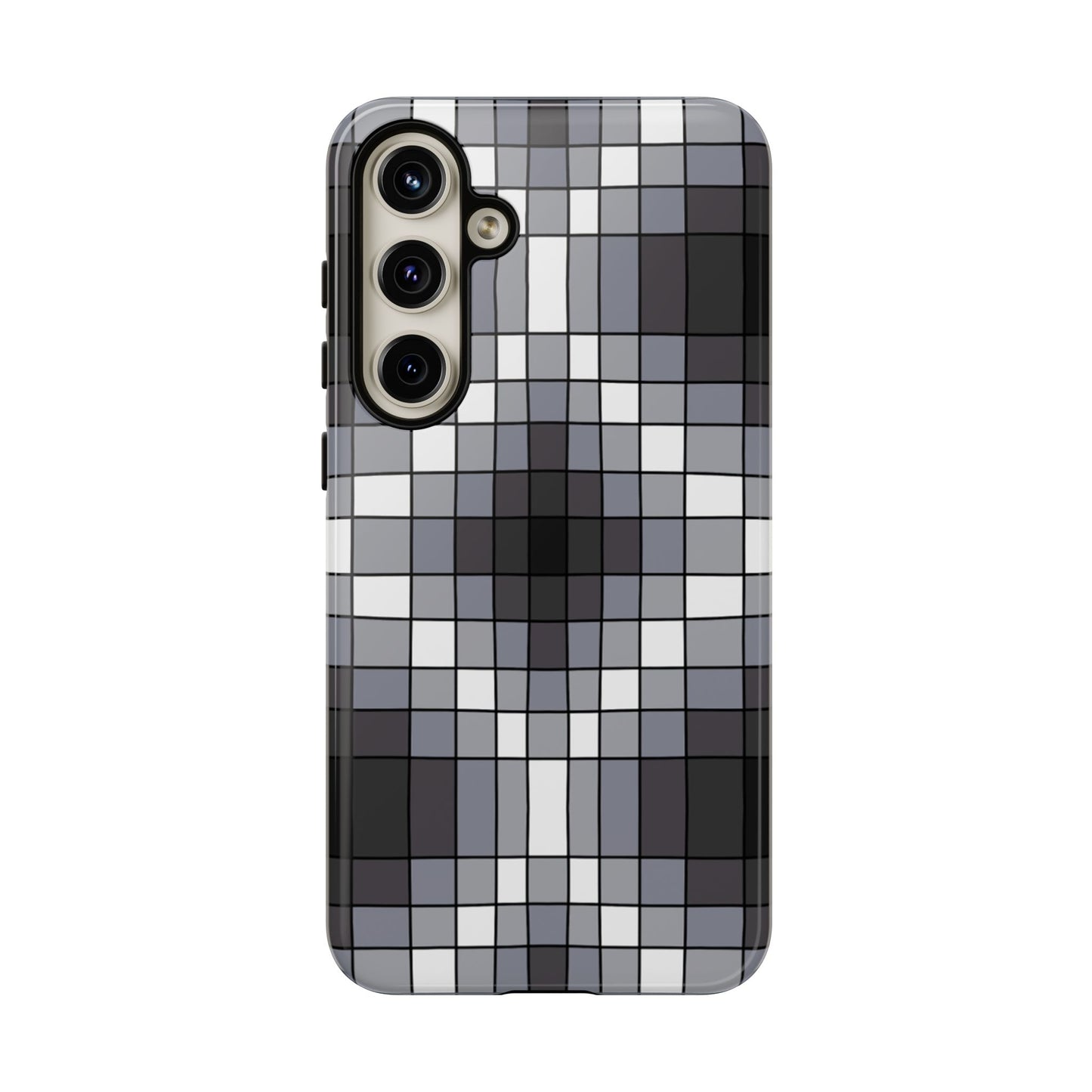 Geometric Faux Loom Beadwork - Tough Phone Cases - Black & Gray