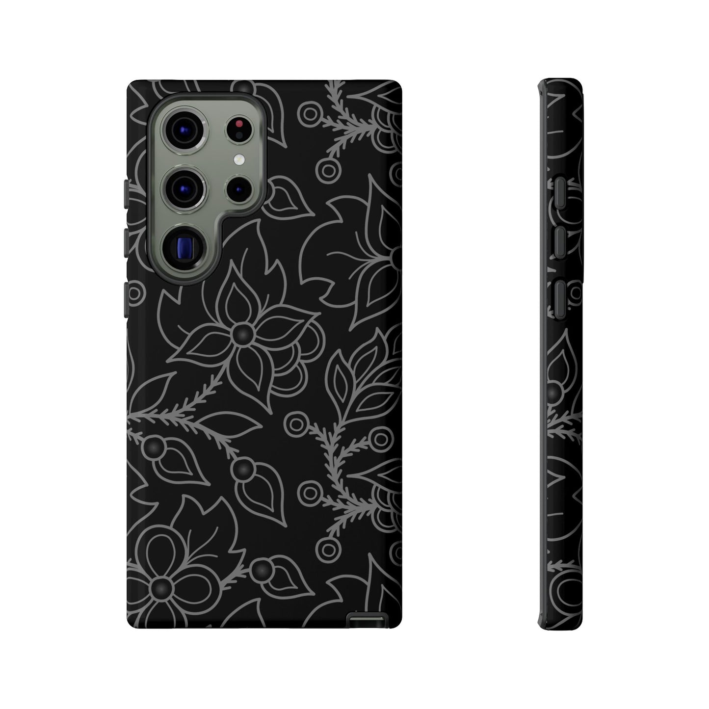 Woodland Ojibwe Floral All-Over-Print Design - Tough Phone Cases - White