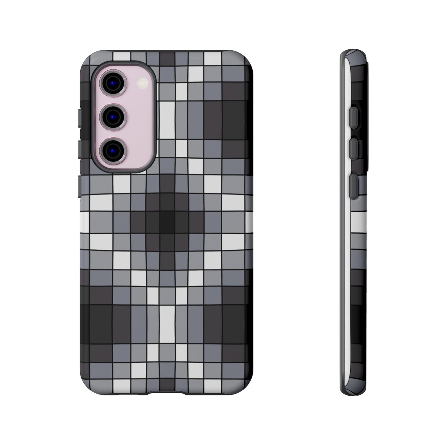 Geometric Faux Loom Beadwork - Tough Phone Cases - Black & Gray