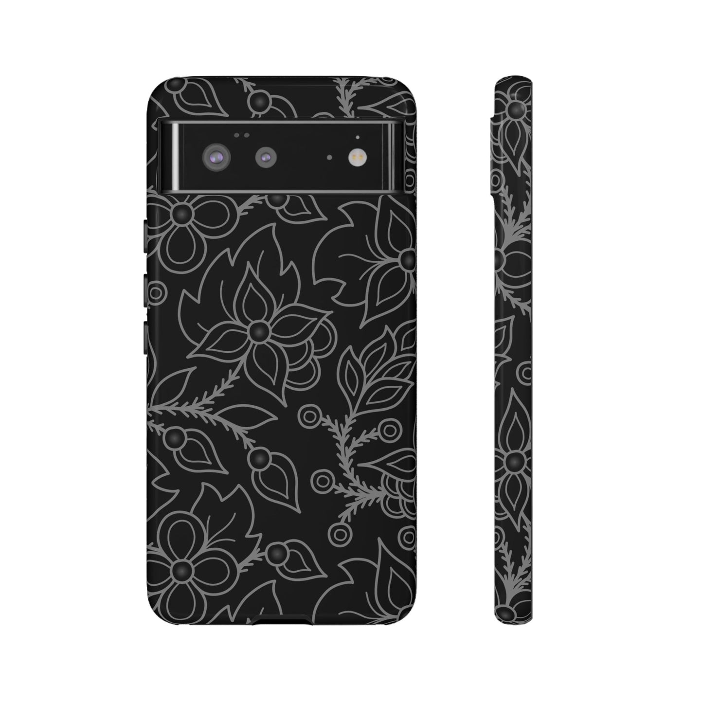 Woodland Ojibwe Floral All-Over-Print Design - Tough Phone Cases - White