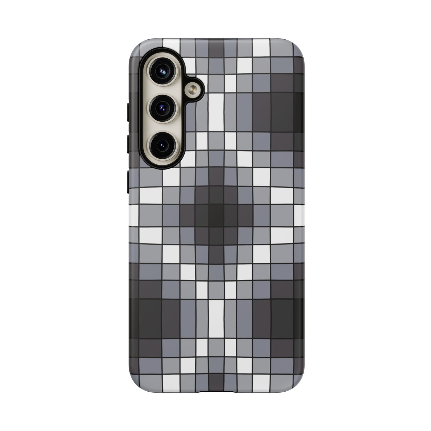 Geometric Faux Loom Beadwork - Tough Phone Cases - Black & Gray