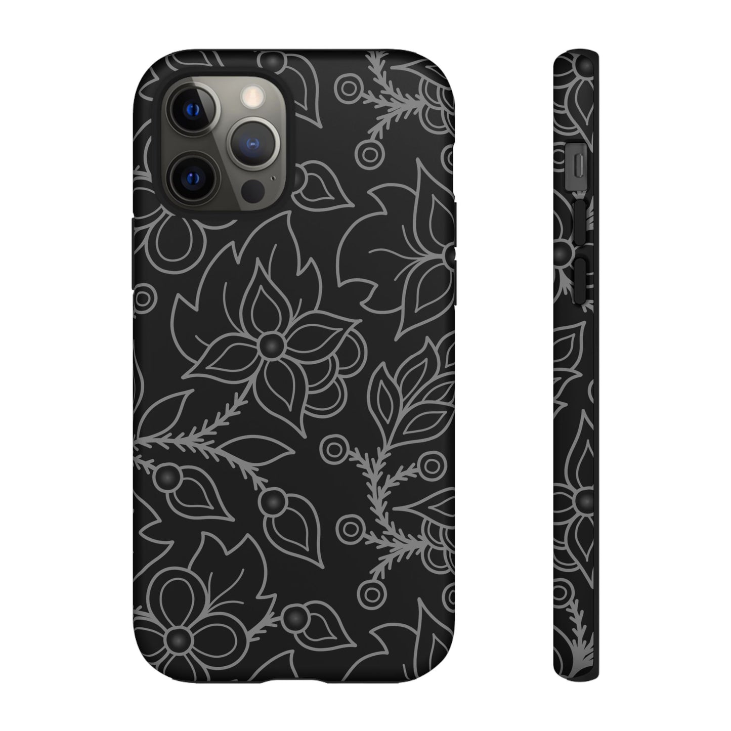 Woodland Ojibwe Floral All-Over-Print Design - Tough Phone Cases - White