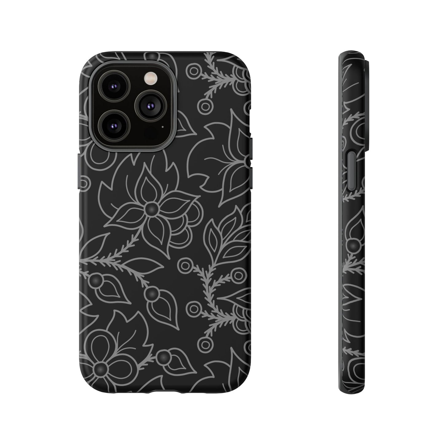 Woodland Ojibwe Floral All-Over-Print Design - Tough Phone Cases - White