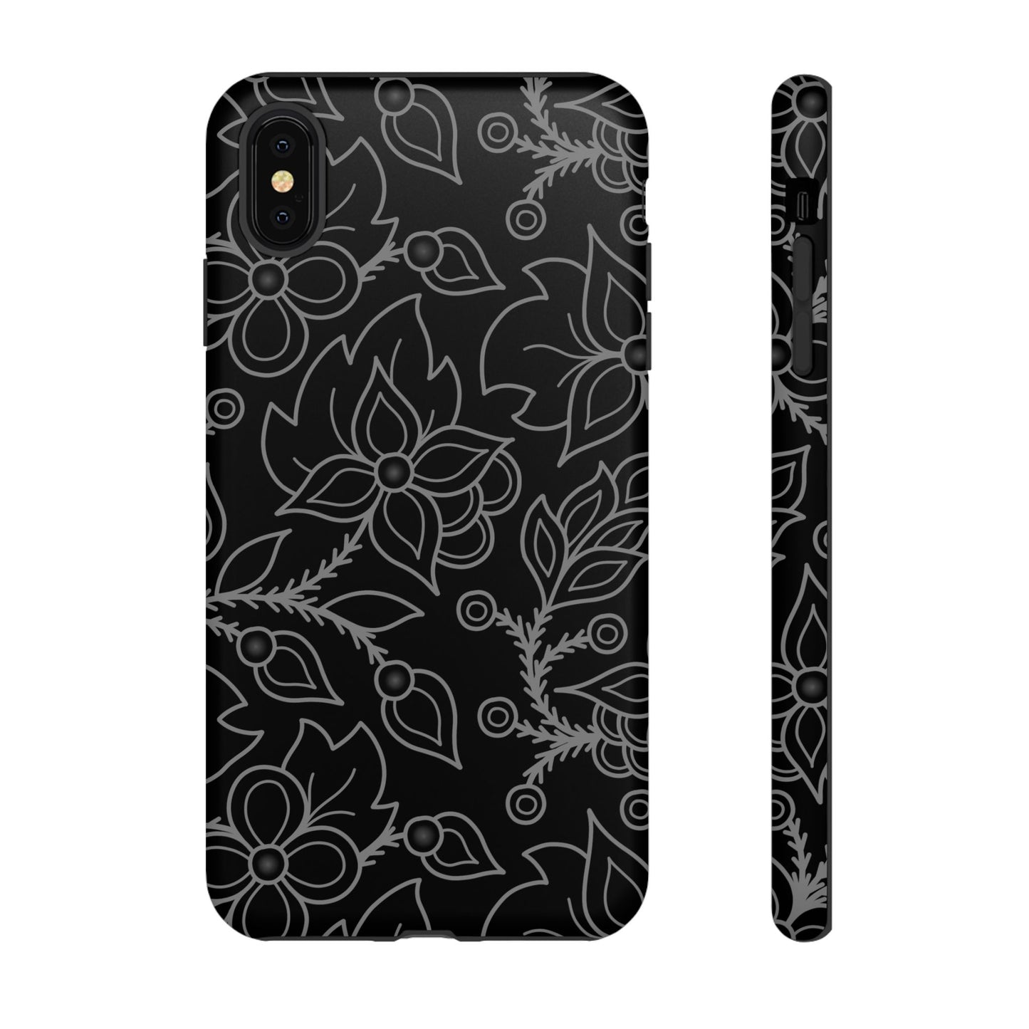 Woodland Ojibwe Floral All-Over-Print Design - Tough Phone Cases - White