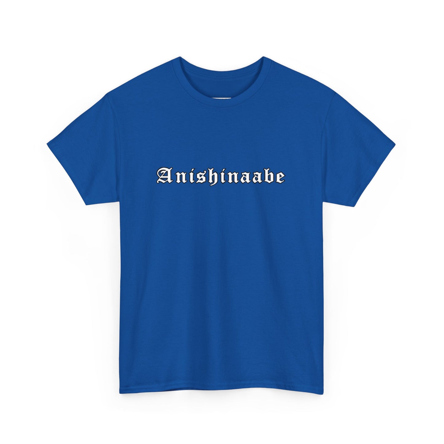 Anishinaabe Old English Text Design - Unisex Gildan Heavy Cotton Tee