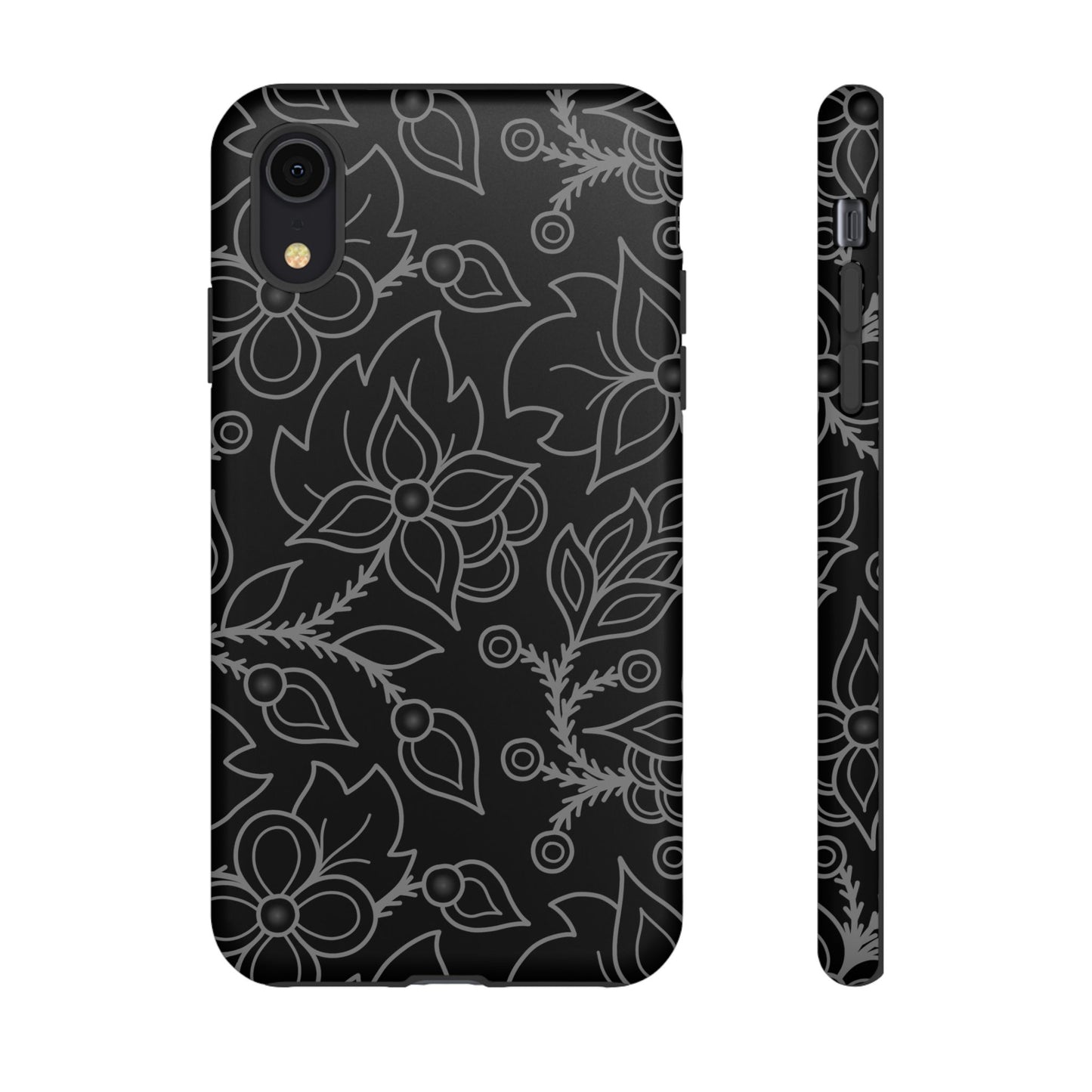 Woodland Ojibwe Floral All-Over-Print Design - Tough Phone Cases - White