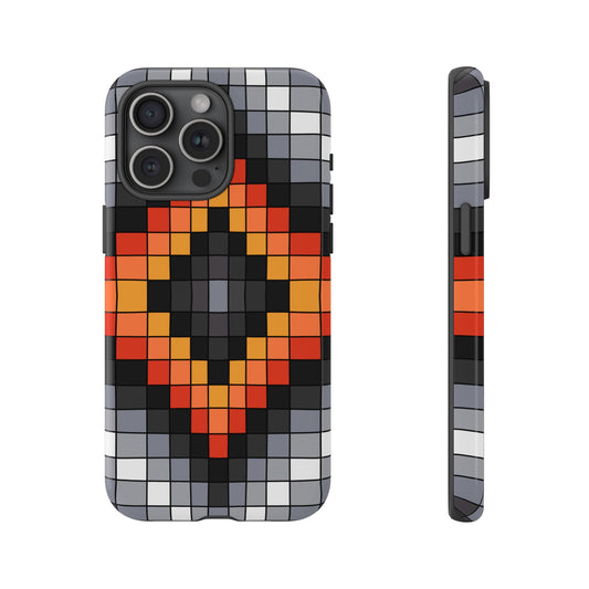 Faux Loom Beadwork - Tough Phone Cases - Black & Fire Colors