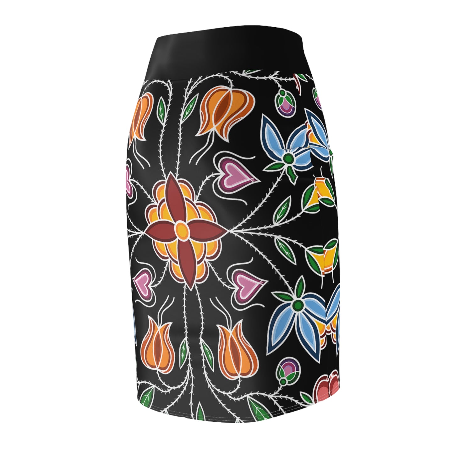 Gashkibidaagan Ojibwe Floral Print - Women's Pencil Skirt