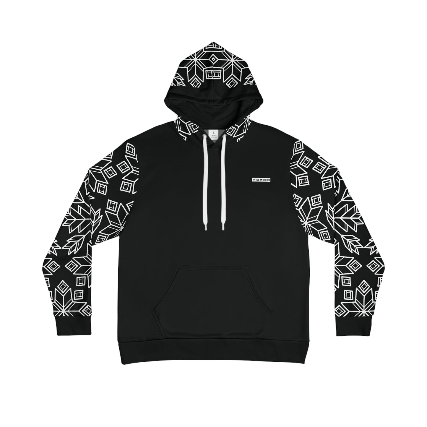 Geometric Loom Beadwork & Quillwork Inspired Sleeve & Hood Design - Unisex Hoodie