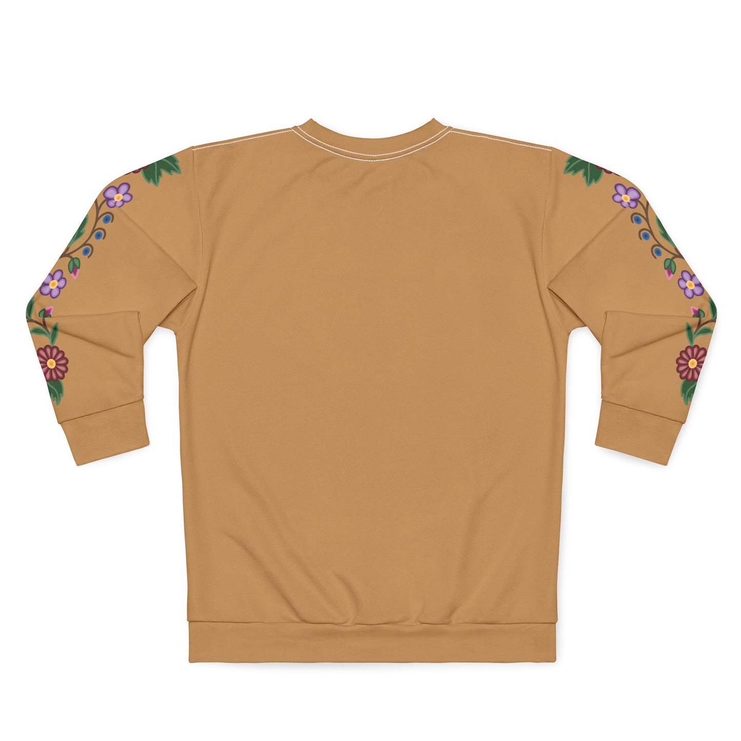 Woodland Ojibwe Floral  Sleeve Design - Unisex Sweatshirt - Gold Tan