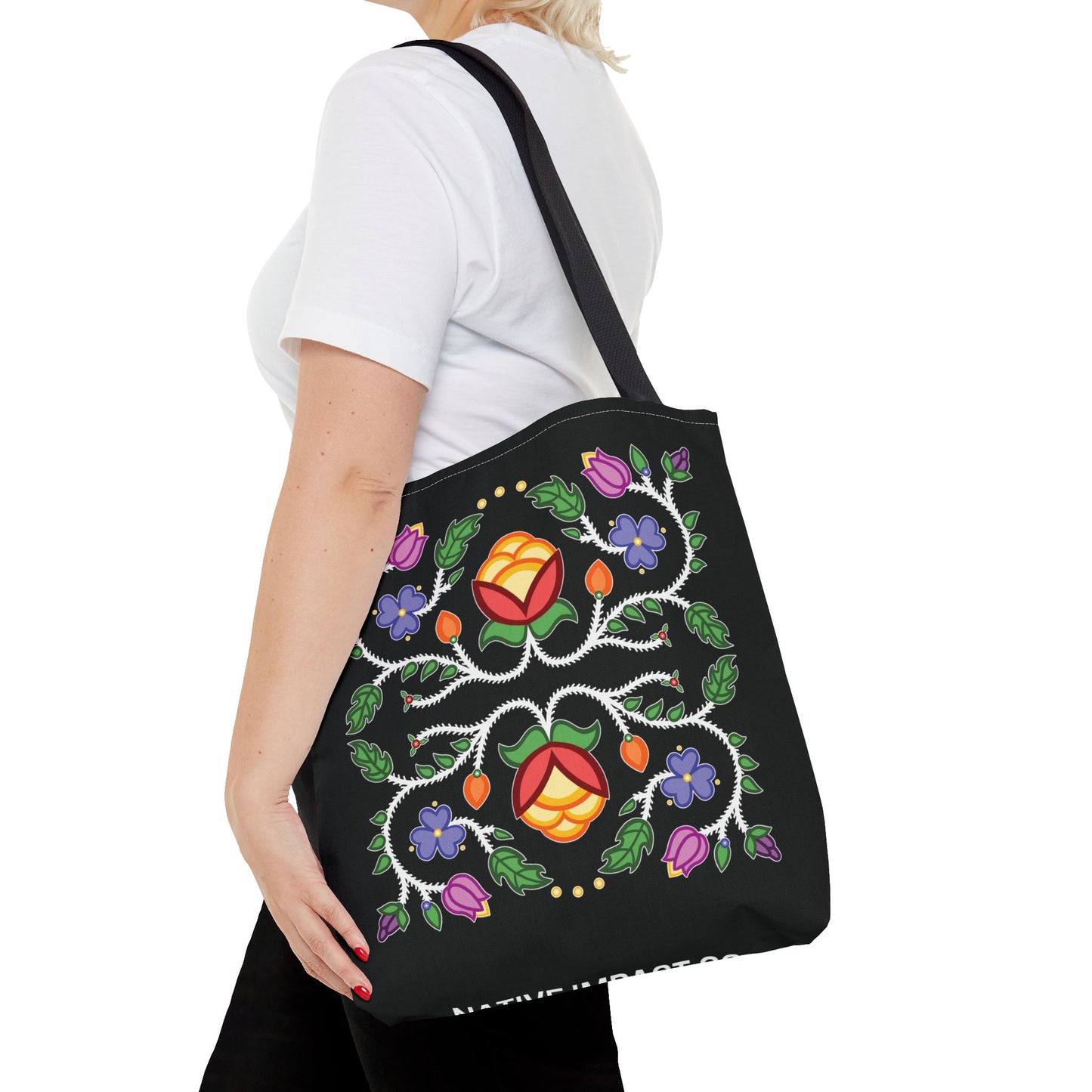 Tulip Design Ojibwe Florals - Tote Bag