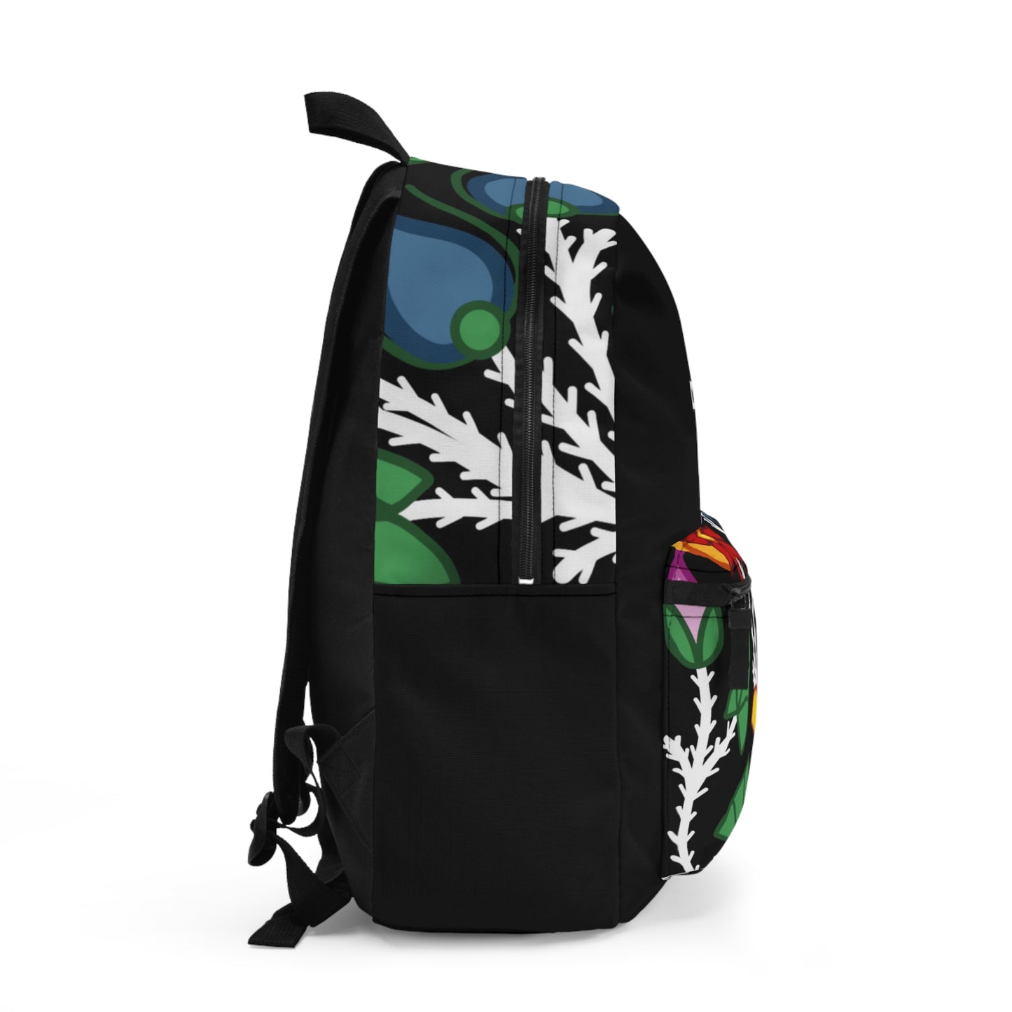 Ojibwe Floral Woodland Style - Black Backpack