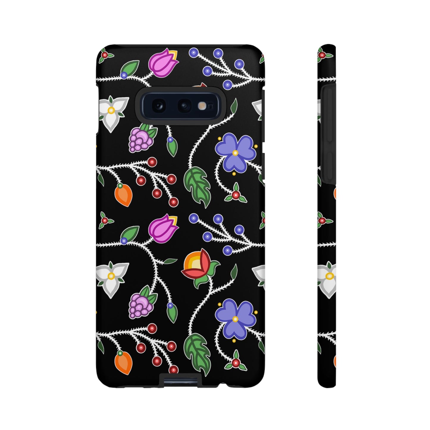 Ojibwe Floral Tough Phone Cases - Black