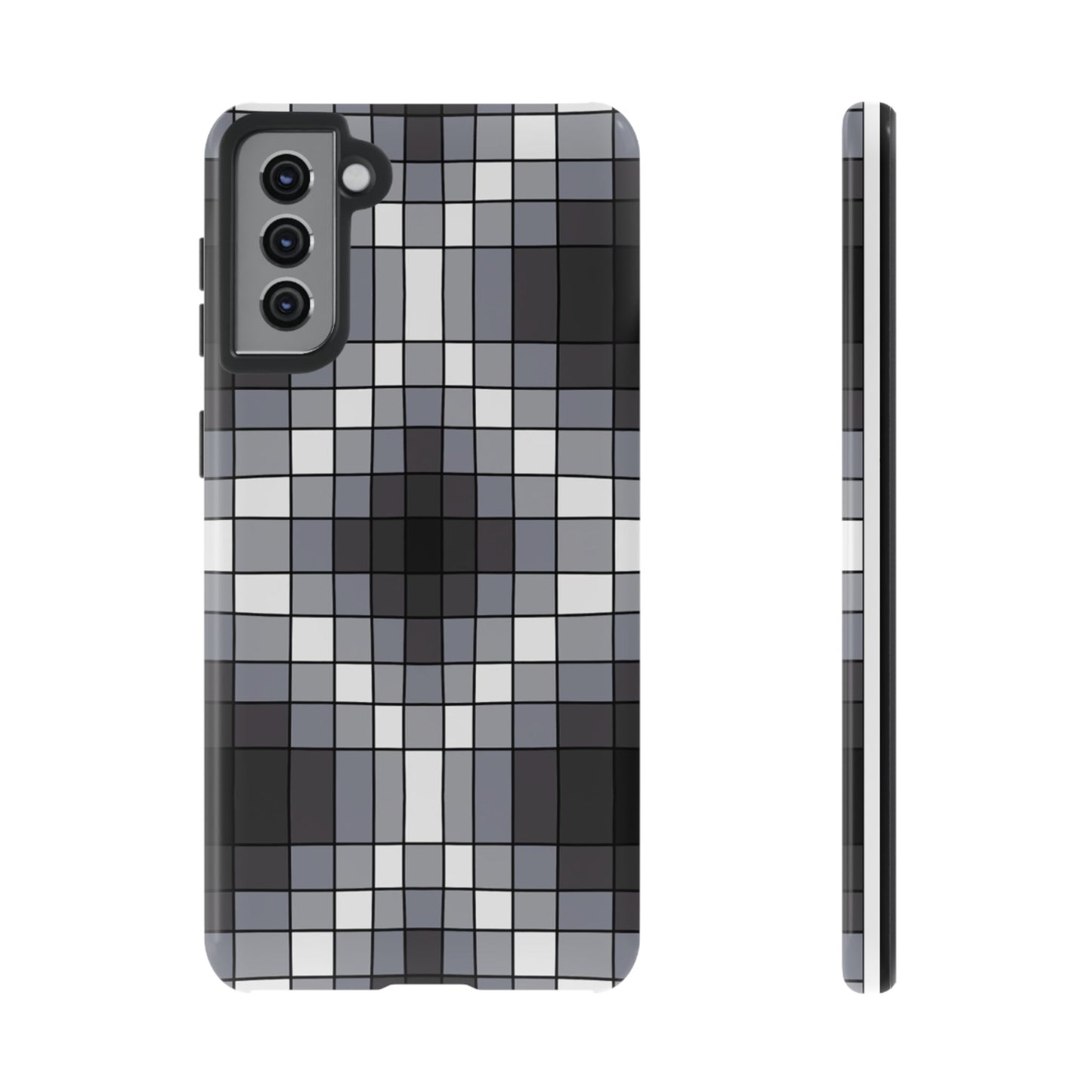 Geometric Faux Loom Beadwork - Tough Phone Cases - Black & Gray