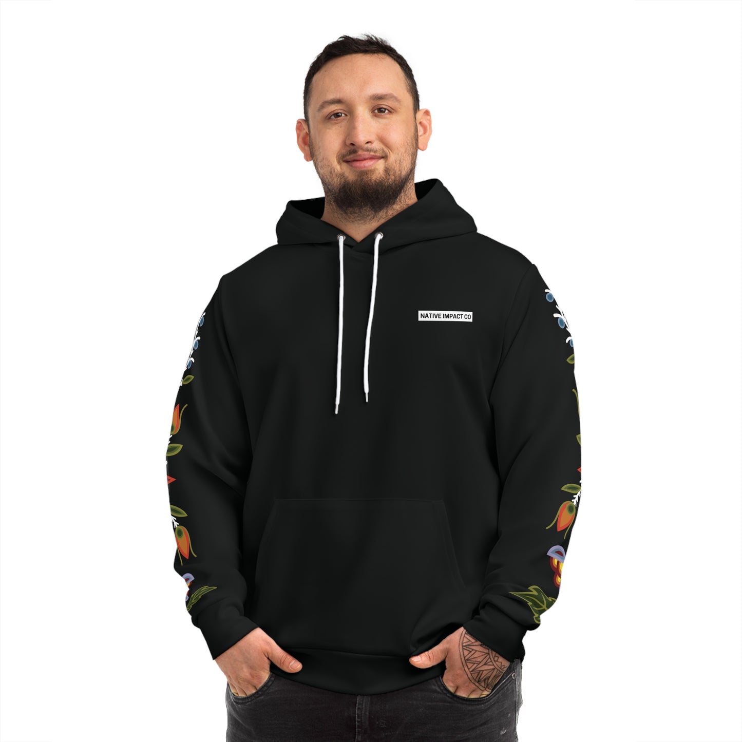 Red Cliff Shoreline & Ojibwe Florals Hoodie - Unisex