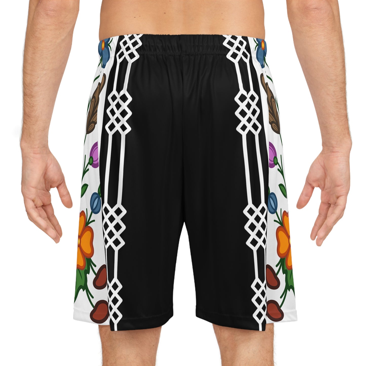 Basketball Shorts - Woodland Ojibwe Floral Design