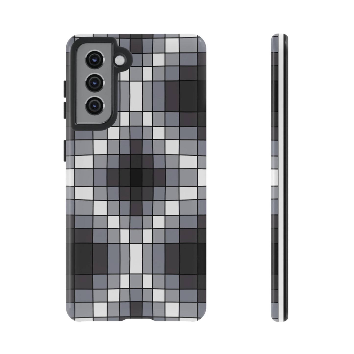 Geometric Faux Loom Beadwork - Tough Phone Cases - Black & Gray