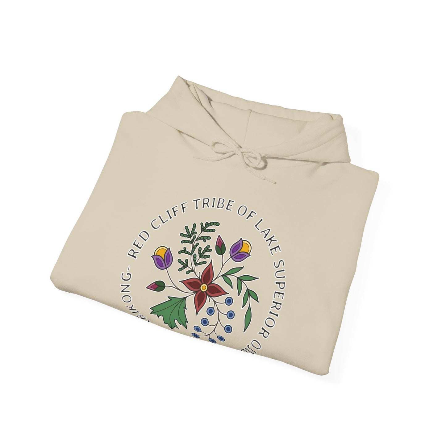 Red Cliff Tribe of Lake Superior Ojibwe Floral Design - Unisex Heavy Blend™ Hooded Sweatshirt