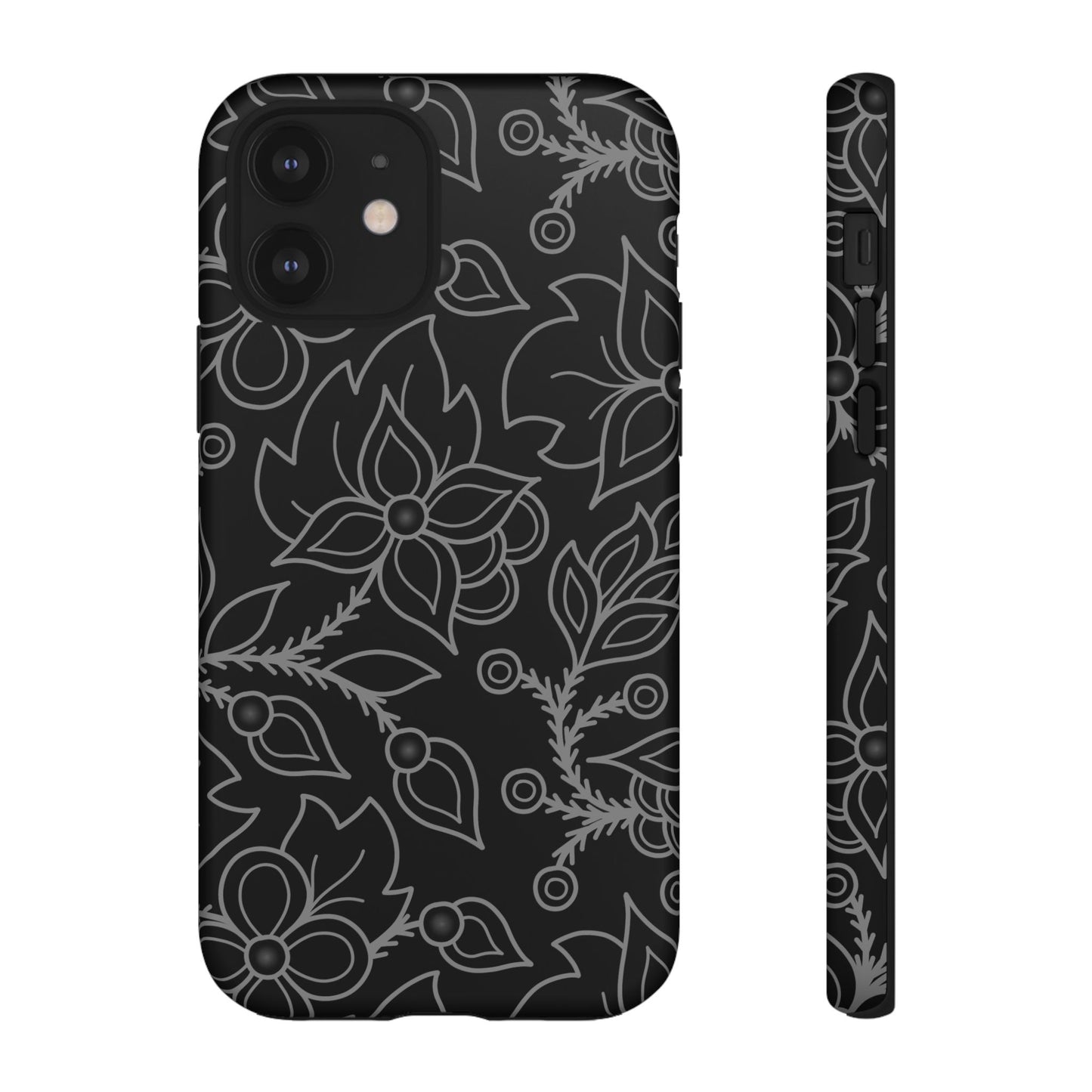 Woodland Ojibwe Floral All-Over-Print Design - Tough Phone Cases - White