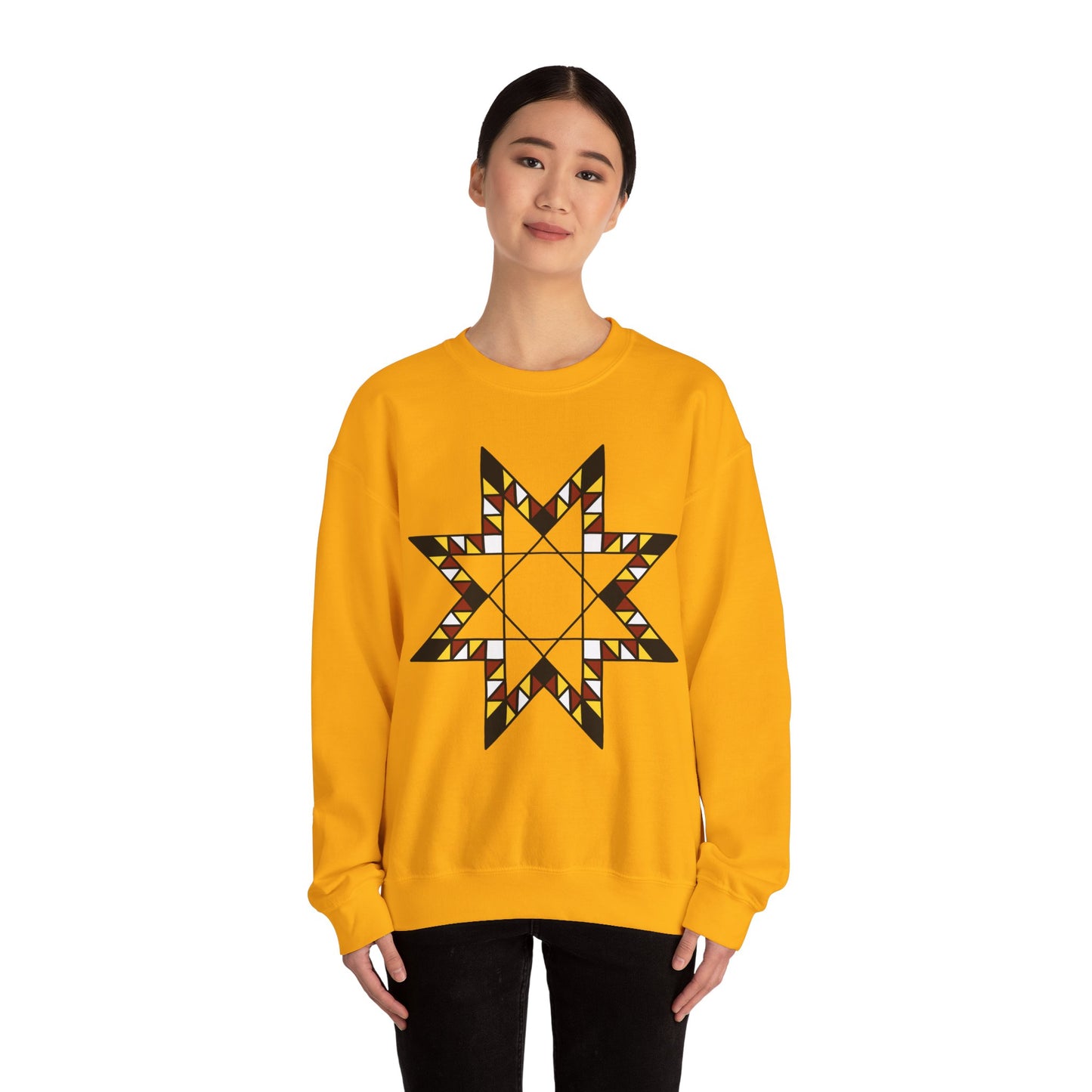 Geometric Star Design - Unisex Heavy Blend™ Crewneck Sweatshirt