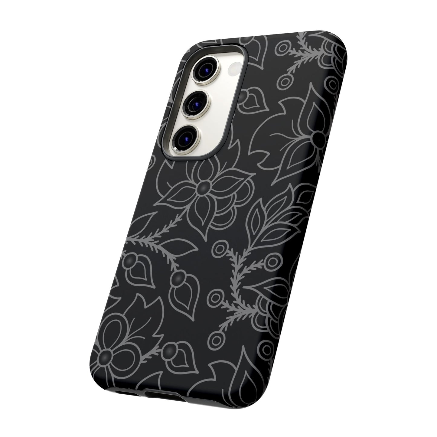 Woodland Ojibwe Floral All-Over-Print Design - Tough Phone Cases - White