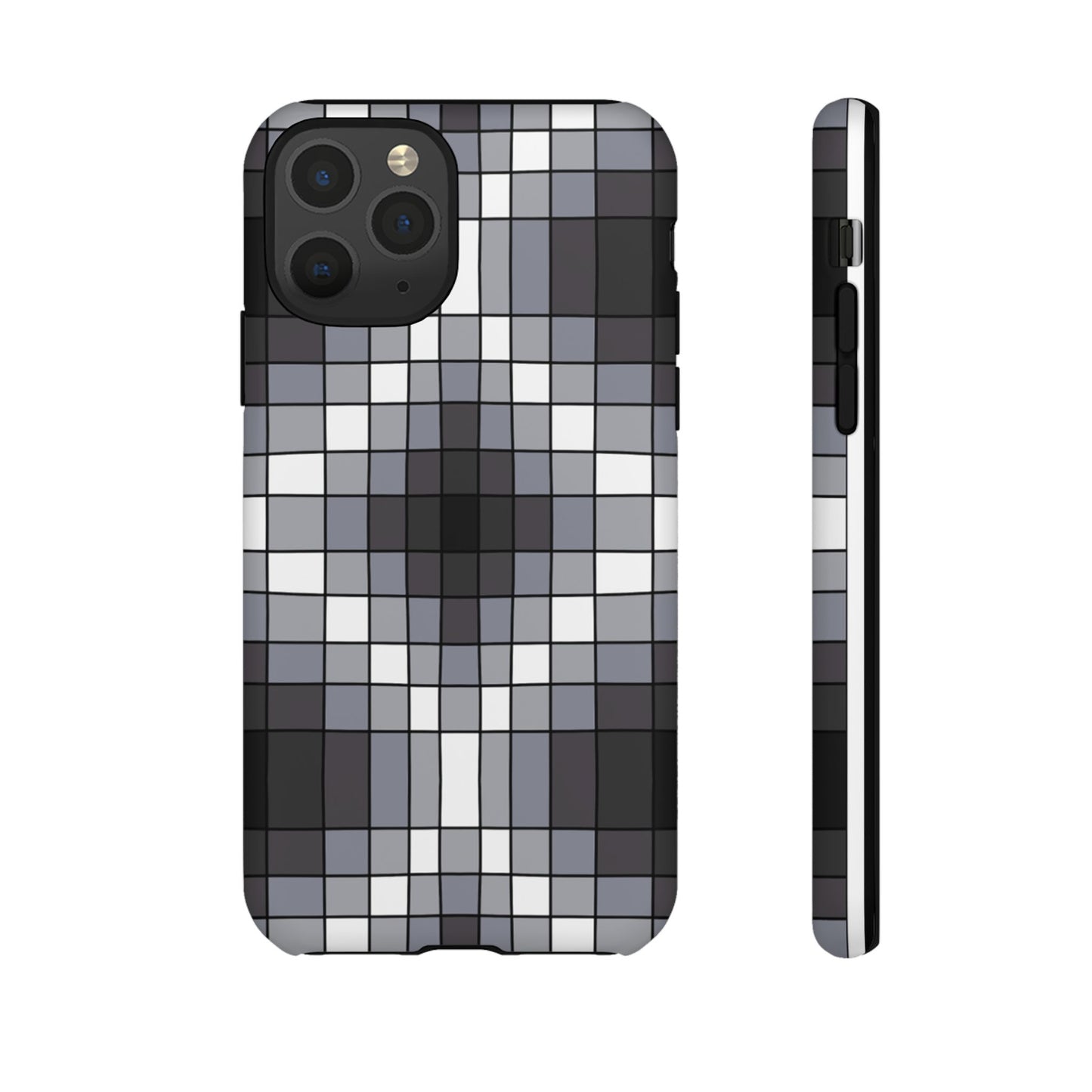 Geometric Faux Loom Beadwork - Tough Phone Cases - Black & Gray