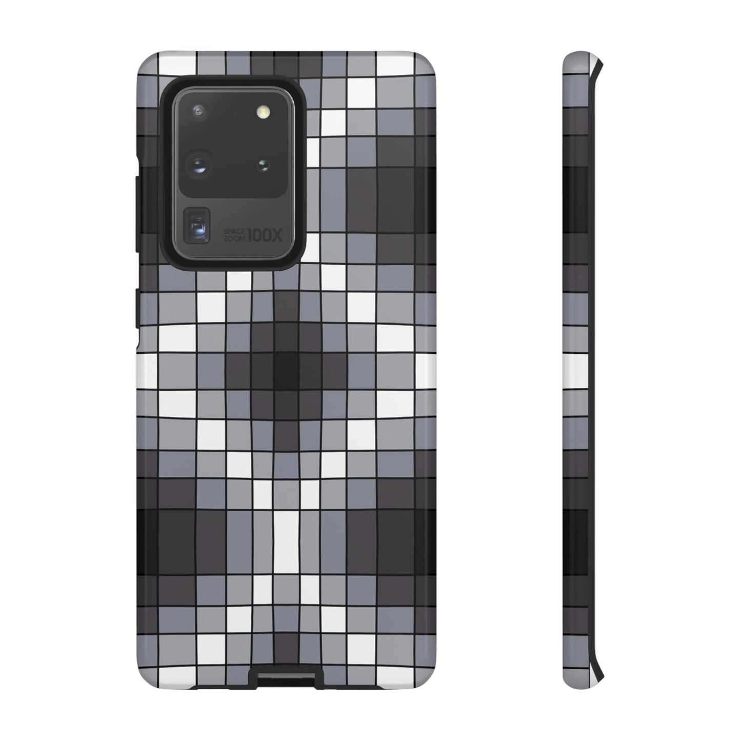 Geometric Faux Loom Beadwork - Tough Phone Cases - Black & Gray