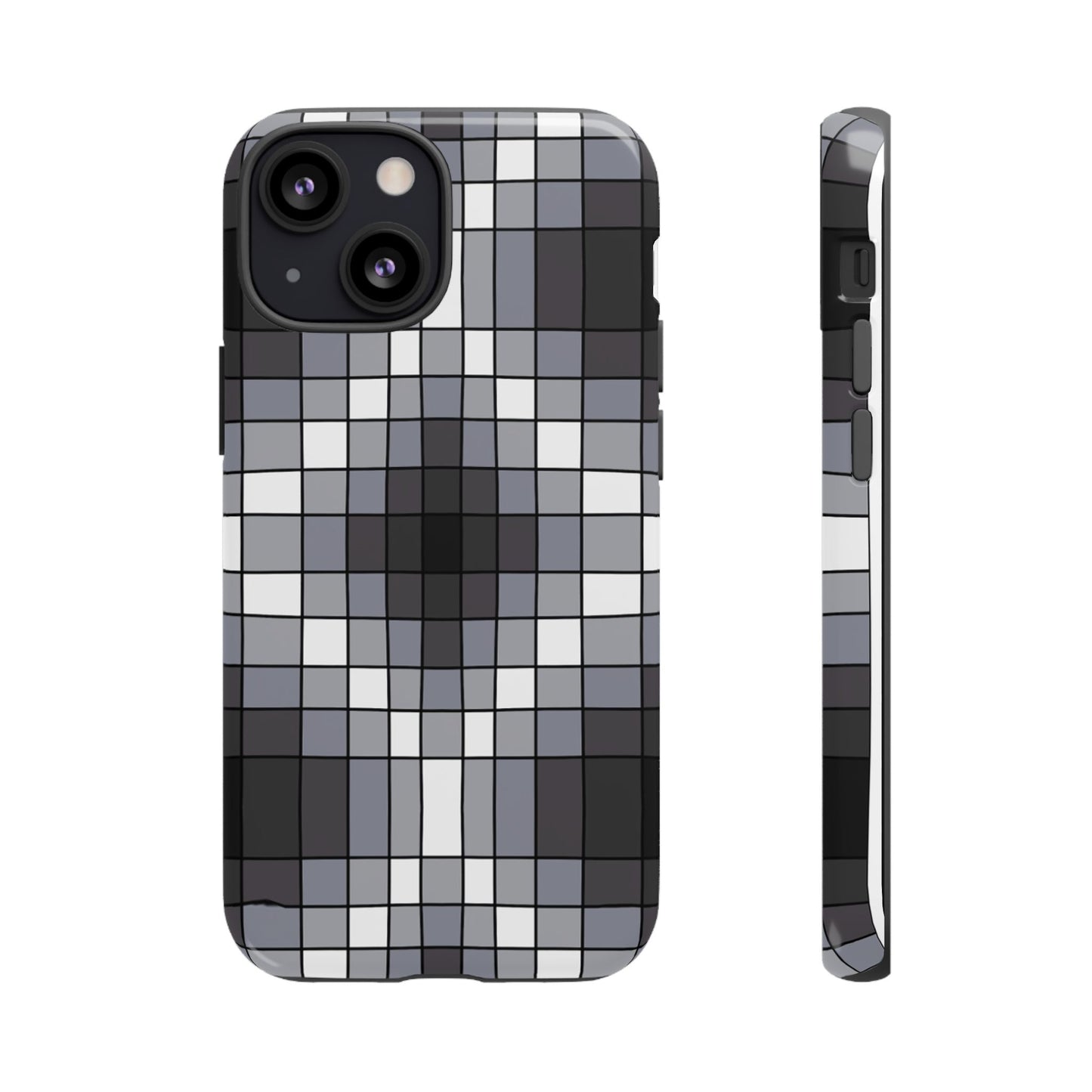 Geometric Faux Loom Beadwork - Tough Phone Cases - Black & Gray