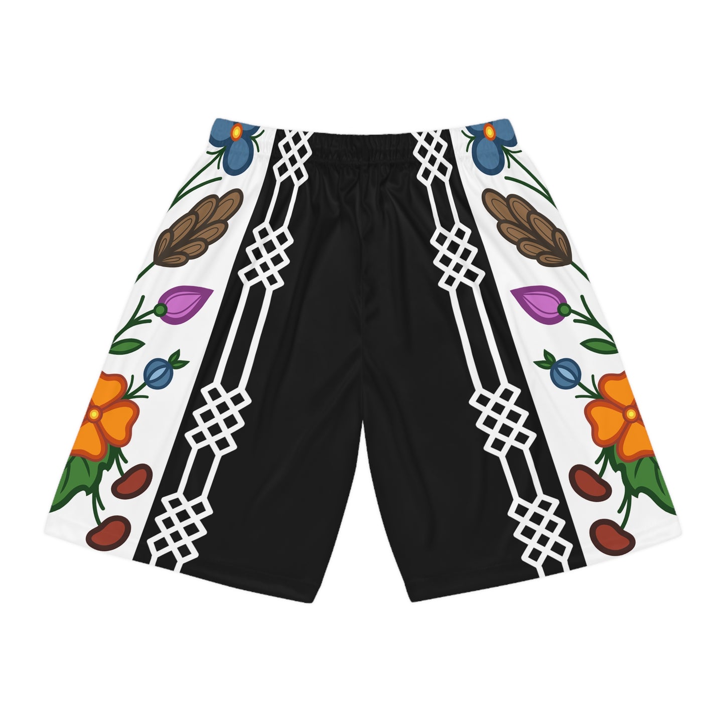 Basketball Shorts - Woodland Ojibwe Floral Design