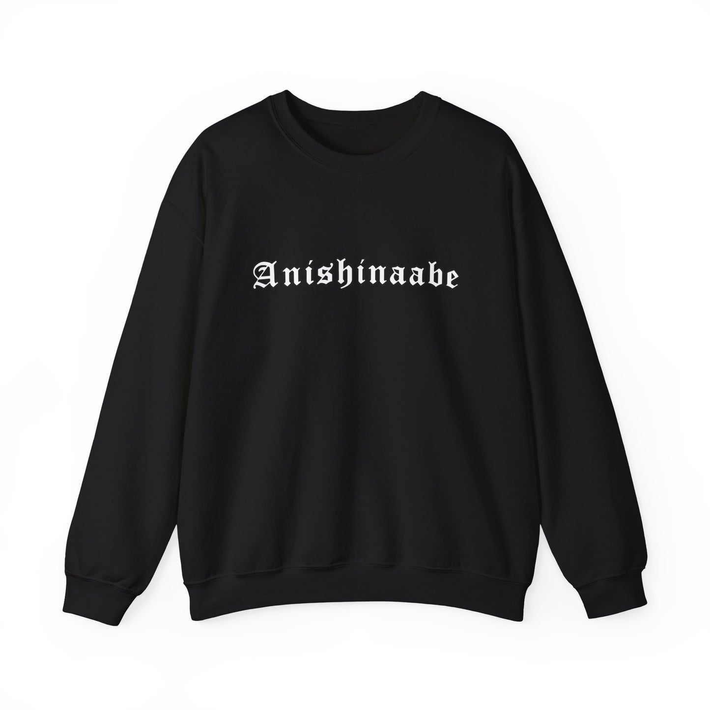 Anishinaabe Old English Text Design - Unisex Gildan Heavy Blend™ Crewneck Sweatshirt